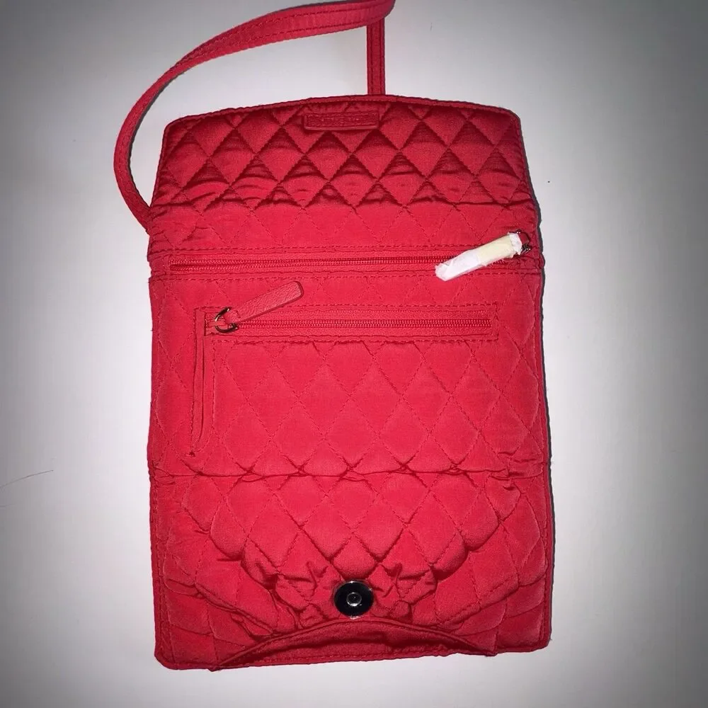 Vera Bradley Red Quilted ALL-IN-ONE Crossbody Wallet Small Purse